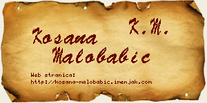 Kosana Malobabić vizit kartica